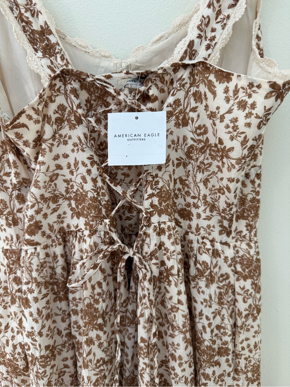 NWT American Eagle Sundress Sz L Cottagecore Corset Back Floral - Picture 3 of 16